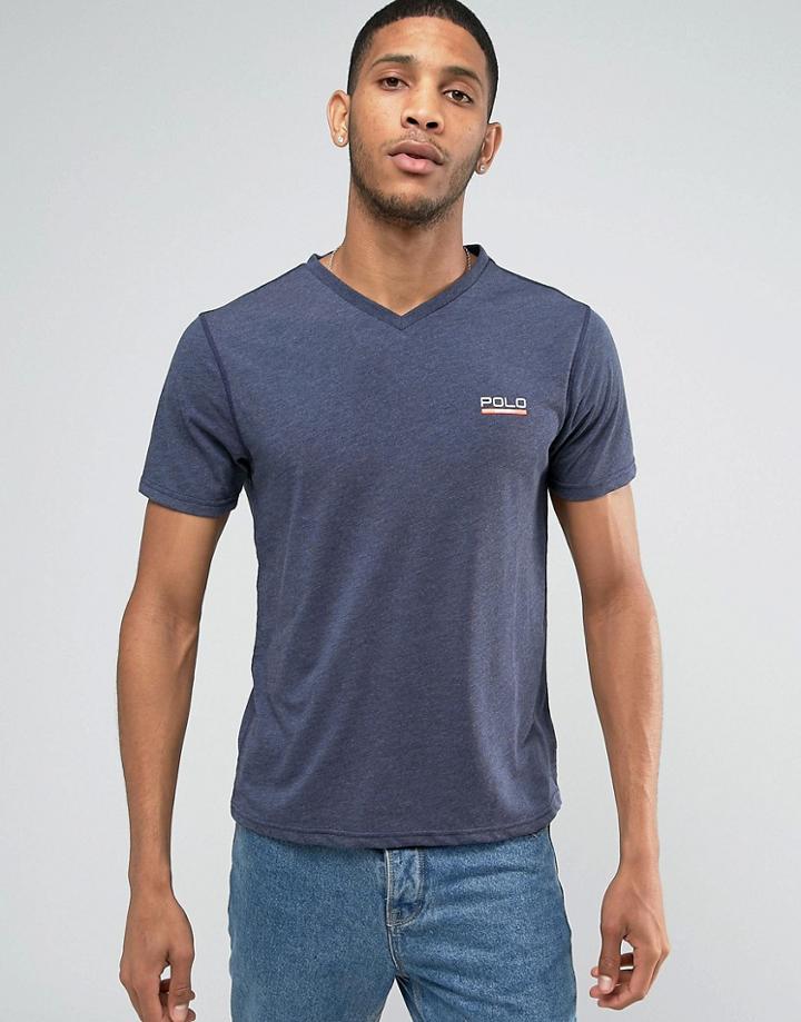 Polo Sport By Ralph Lauren Regular Fit V Neck Logo T-shirt In Navy - N