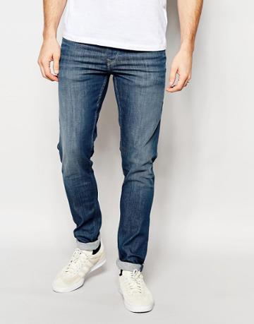 Pepe Jeans Powerflex Finsbury Superstretch Skinny Fit Big Twill Mid Blue - Blue