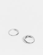 Designb London Curve Exclusive Dome Ring Multipack X 2 In Silver