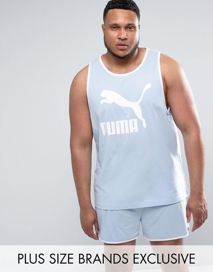 Puma Plus Jersey Tank In Blue Exclusive To Asos - Blue