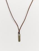 Classics 77 Cord Neck Chain With Gold Pendant In Brown - Brown
