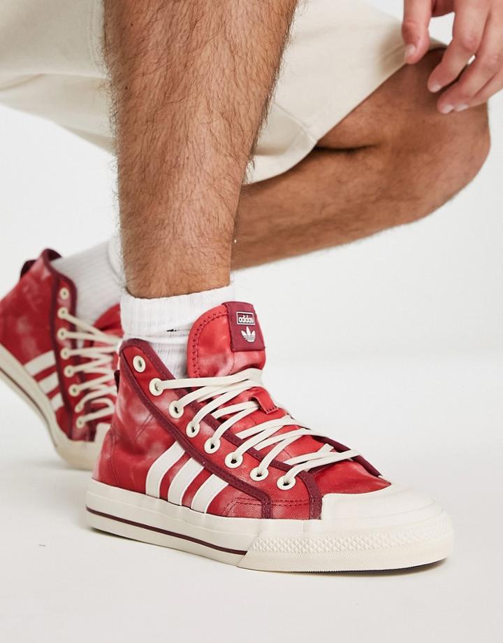 Adidas Originals Nizza Hi Rf Sneakers In Red