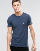 Asos Muscle T-shirt With Crew Neck And Logo In Blue - Cadet Blue