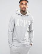 Asos Hoodie With Fleece Hood & Applique - Gray