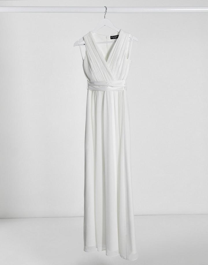 Little Mistress Bridal Maxi Gown In Off White