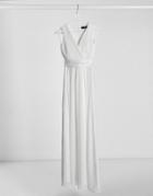 Little Mistress Bridal Maxi Gown In Off White