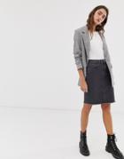 Only Denim Skirt With Raw Edge-gray