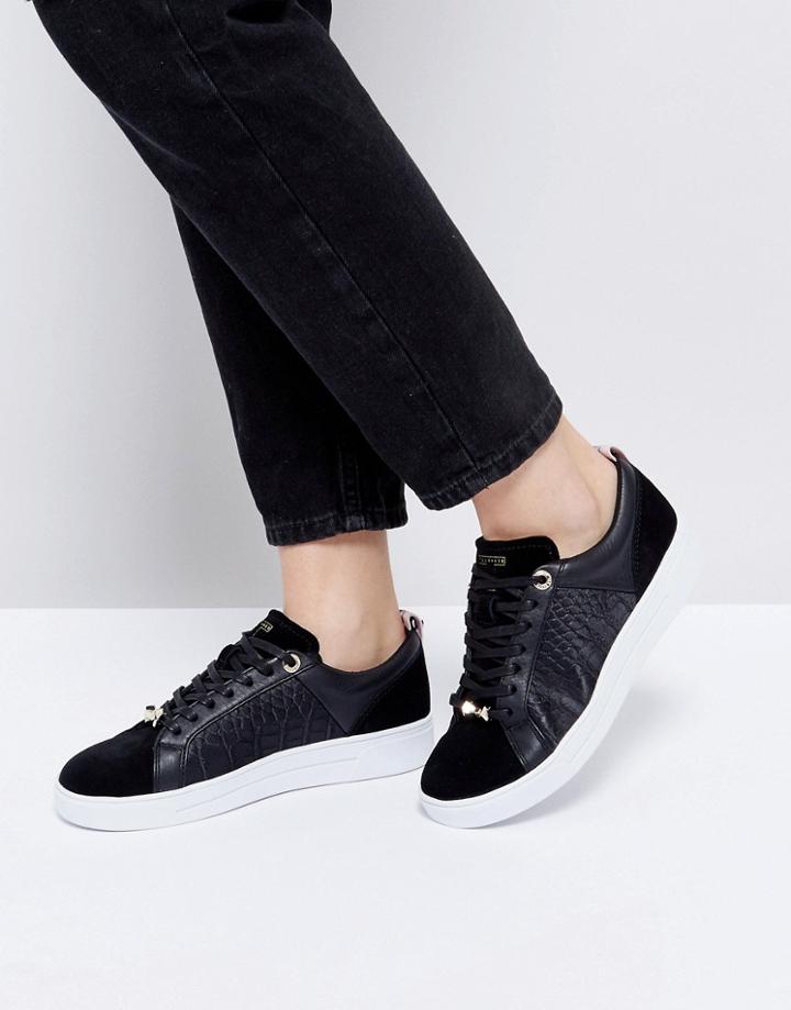 Ted Baker Kulei Black Leather Sneakers - Black
