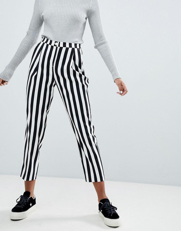 Monki Stripe Slim Casual Pants - Multi