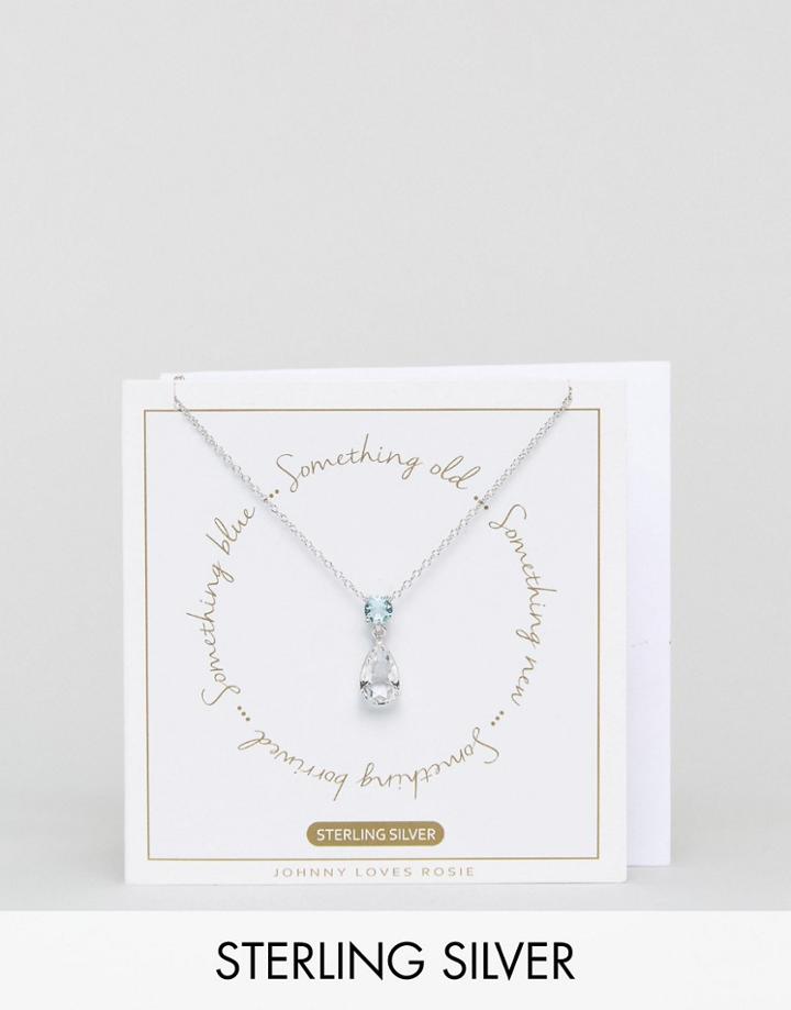 Johnny Loves Rosie Something Borrowed Something Blue Necklace Git Set - Silver