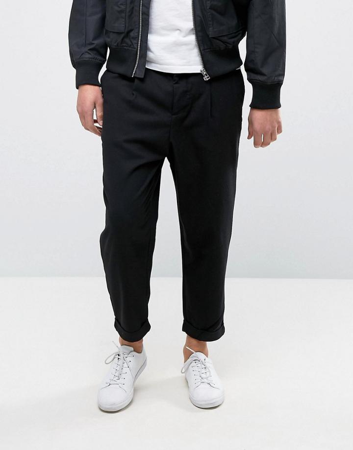 Kiomi Tapered Wool Pant - Black