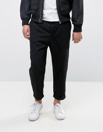 Kiomi Tapered Wool Pant - Black
