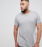 Asos Design Plus T-shirt With Crew Neck In Gray Marl