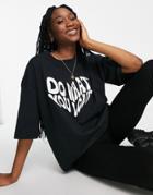 Topshop What You Love Oversized Boyfriend Tee In White-multi