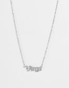 Designb London Virgo Stainless Steel Star Sign Necklace In Silver