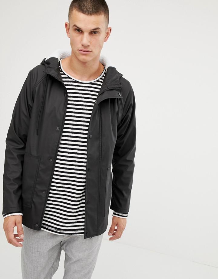 Another Influence Rain Trench With Fleece Hood - Black