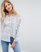New Look Stripe Deconstructed Shirt - White