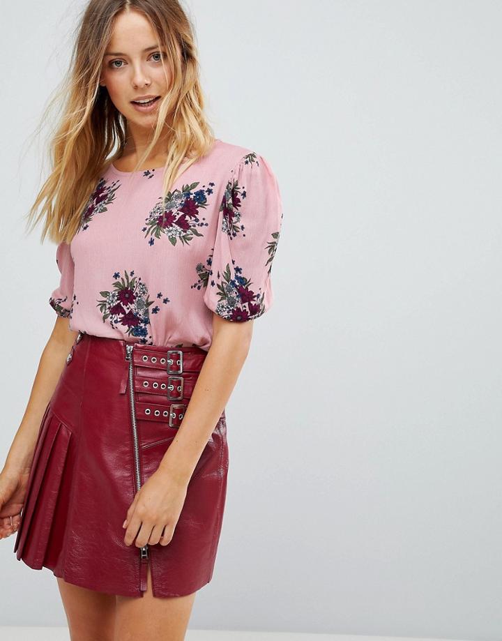 Parisian Floral Print Blouse - Pink