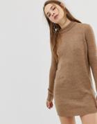 Pieces Jane Wool Blend Sweater Dress - Brown