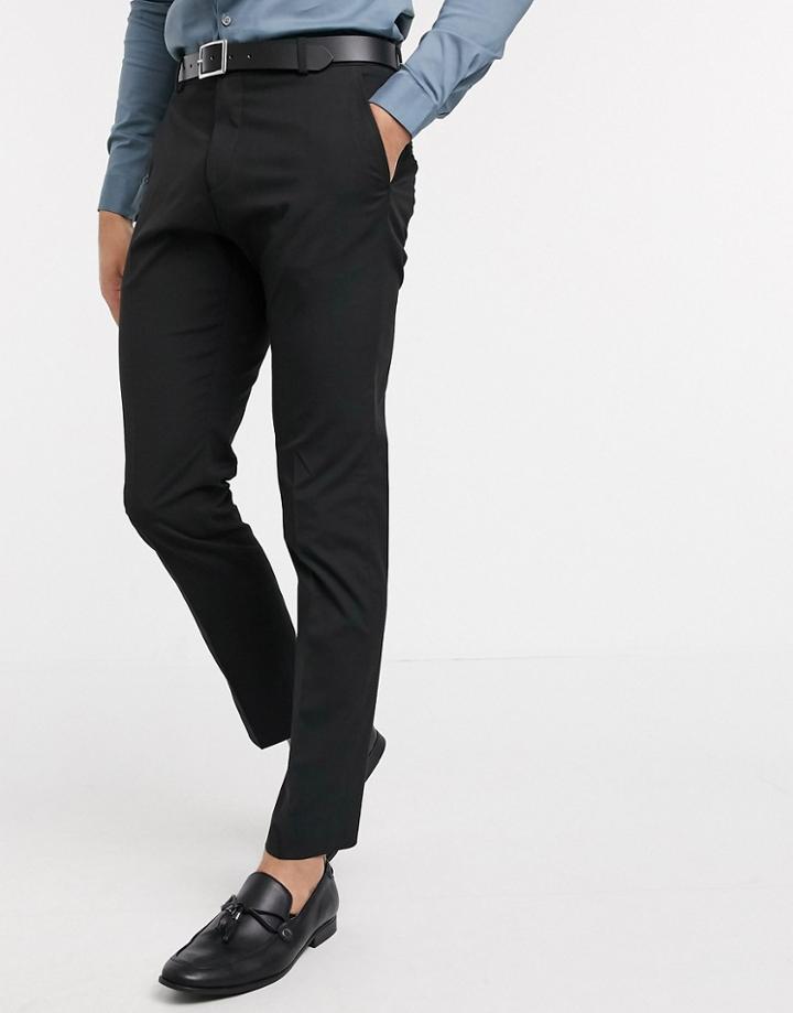 Selected Homme Suit Pants With Stretch In Slim Fit Black