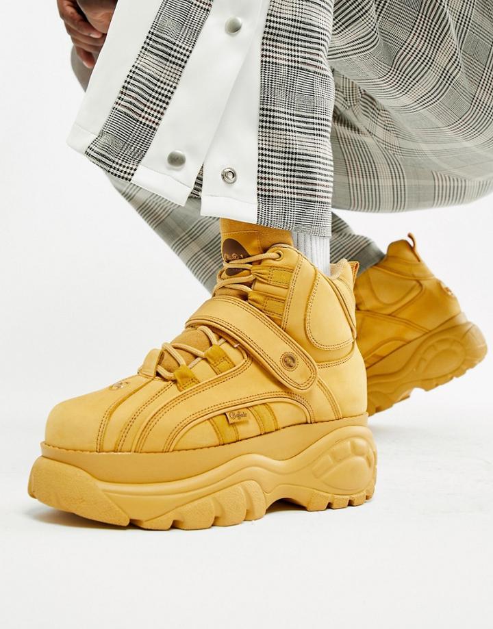 Buffalo Classic Hi Top Chunky Sole Sneakers In Wheat - Tan