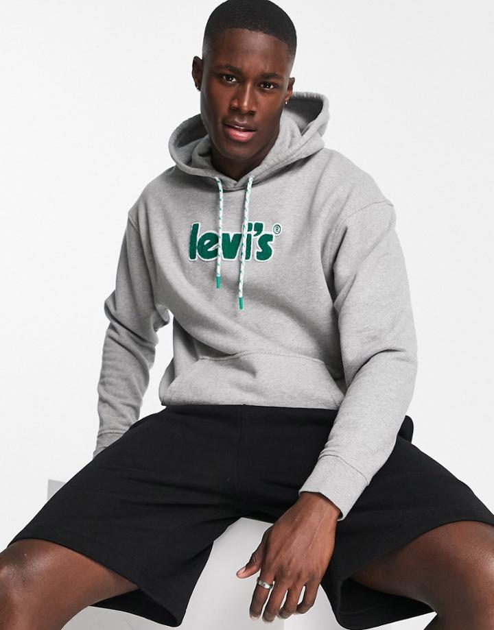Levi's Hoodie In Gray With Chest Logo
