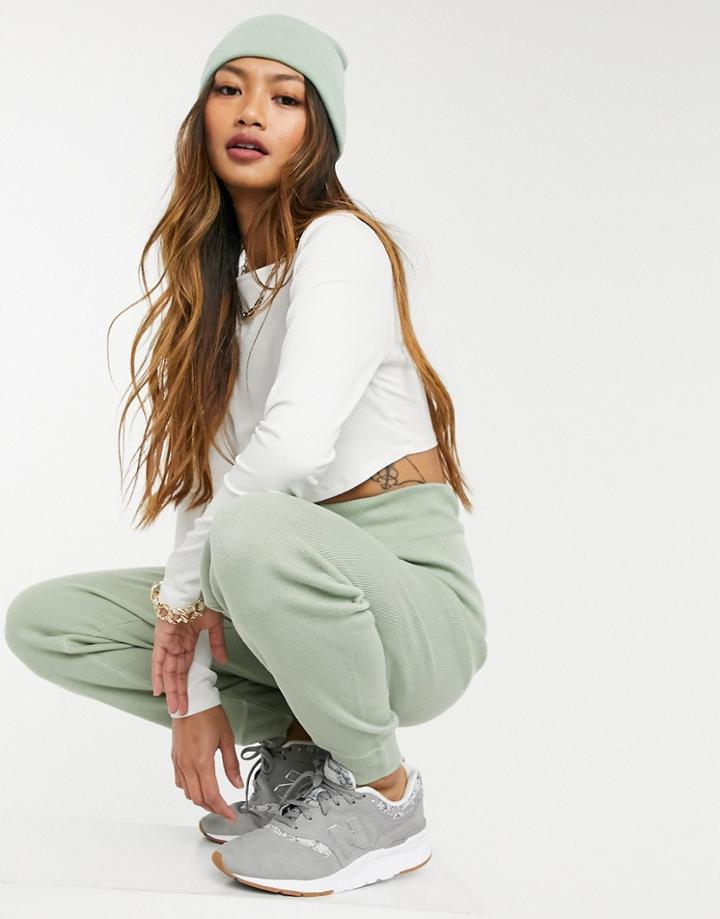Ax Paris Premium Knit Sweatpants In Sage Green