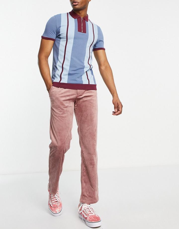 Bando Velvet Loose Fit Pants-pink