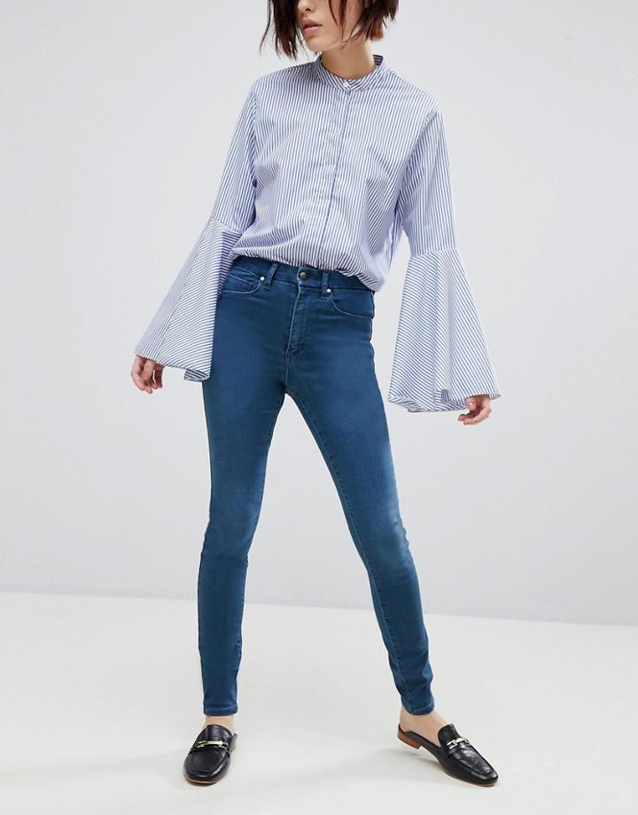 Asos Design 'sculpt Me' High Rise Premium Jeans In Eden-blue