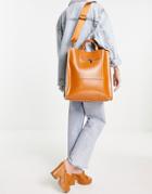 Claudia Canova Top Handle Box Tote Bag In Tan-brown