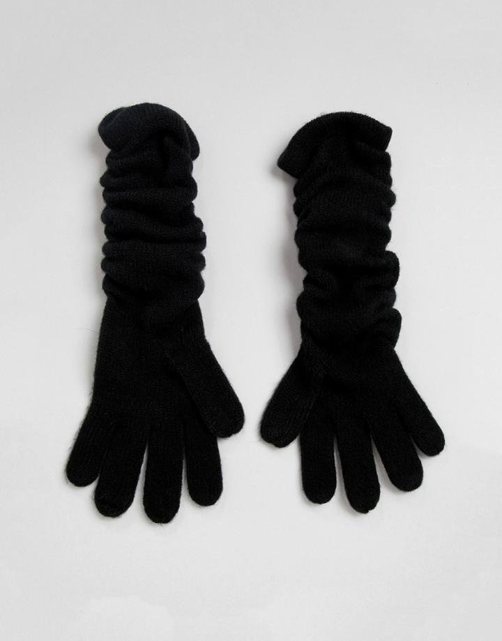 Asos Design Long Soft Touch Gloves - Black