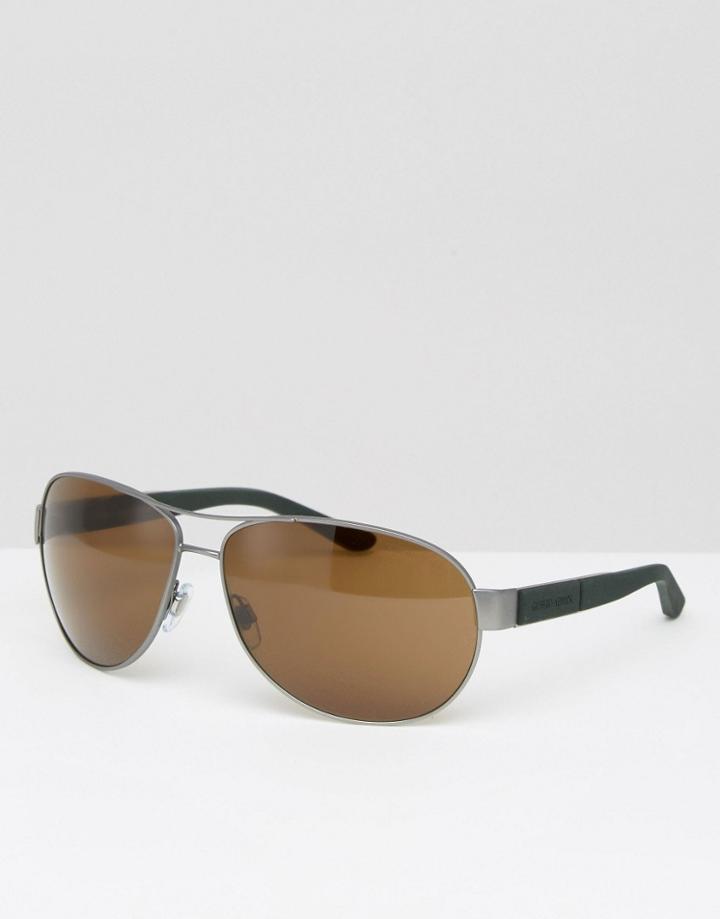 Giorgio Armani Aviator Sunglasses Gunmetal - Silver