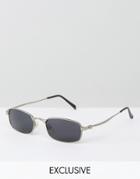 Reclaimed Vintage Inspired Metal Square Sunglasses In Silver - Silver