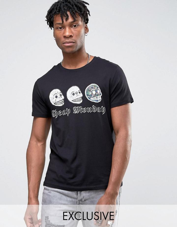 Cheap Monday Triple Skull T-shirt - Black