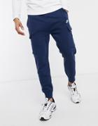 Nike Club Fleece Cargo Sweatpants In Navy