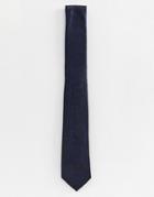 River Island Wedding Tie With Dark Lace Print In Navy