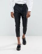 Asos Wedding Tapered Smart Pants In Black 100% Wool - Black