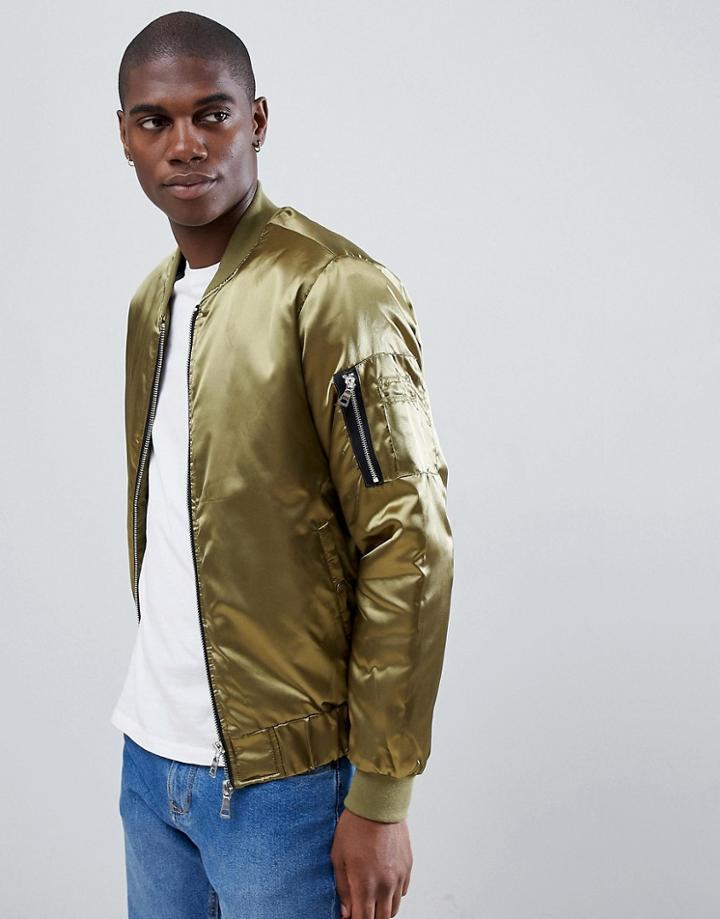 D-struct Satin Bomber - Green