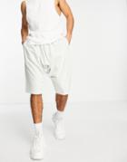 Asos Design Drop Crotch Shorts In Gray