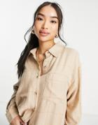 Hollister Step Hem Shirt Jacket In Brown
