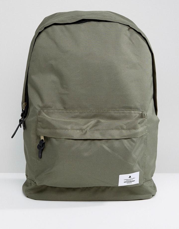 Asos Backpack In Khaki Canvas - Green