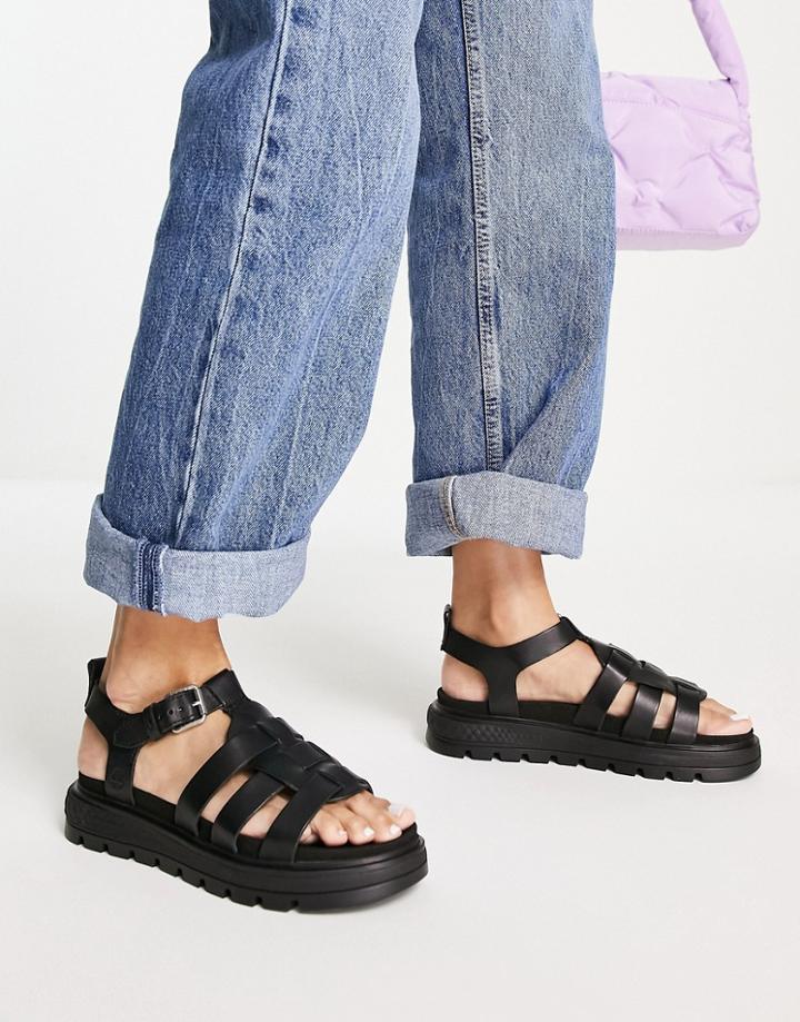 Timberland Ray City Fisherman Sandals In Black Grain