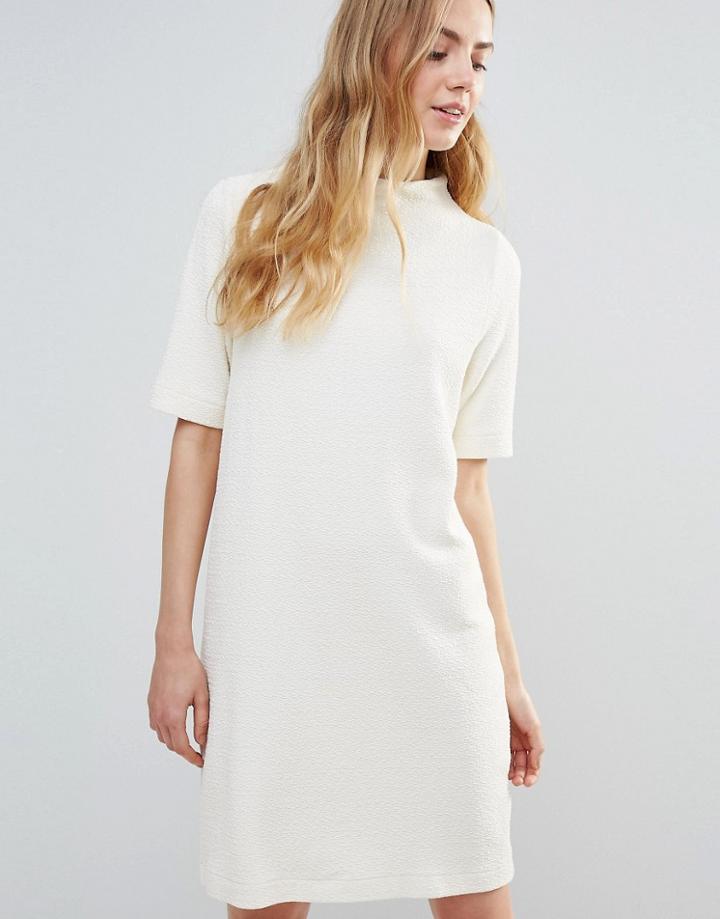 Ganni Thompson Classic White Shift Dress - White