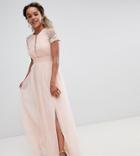 Little Mistress Petite Embellished Bodice Maxi Dress - Pink