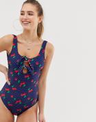 Juicy Couture Cherry Gingham Revisible Swimsuit - Multi