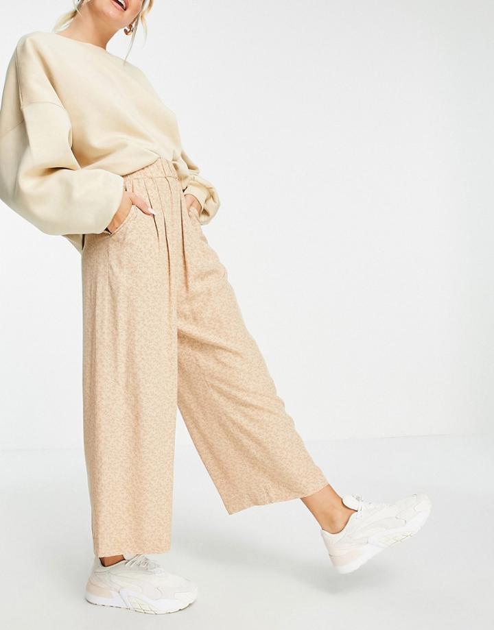 & Other Stories Micro-floral Culottes In Beige-neutral
