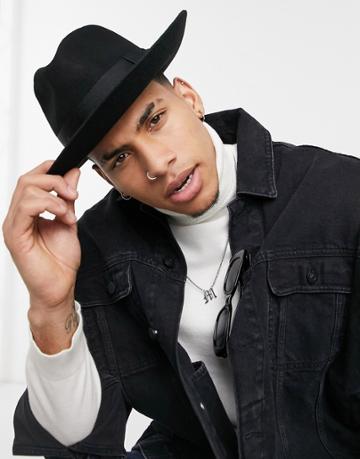 Amour Black Fedora Hat