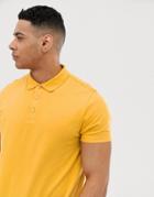 Asos Design Polo In Jersey In Yellow