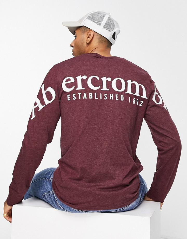 Abercombie & Fitch Long Sleeve Logo T-shirt In Red