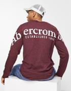 Abercombie & Fitch Long Sleeve Logo T-shirt In Red